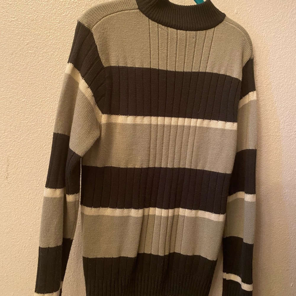 Green Stripped Knit Sweater